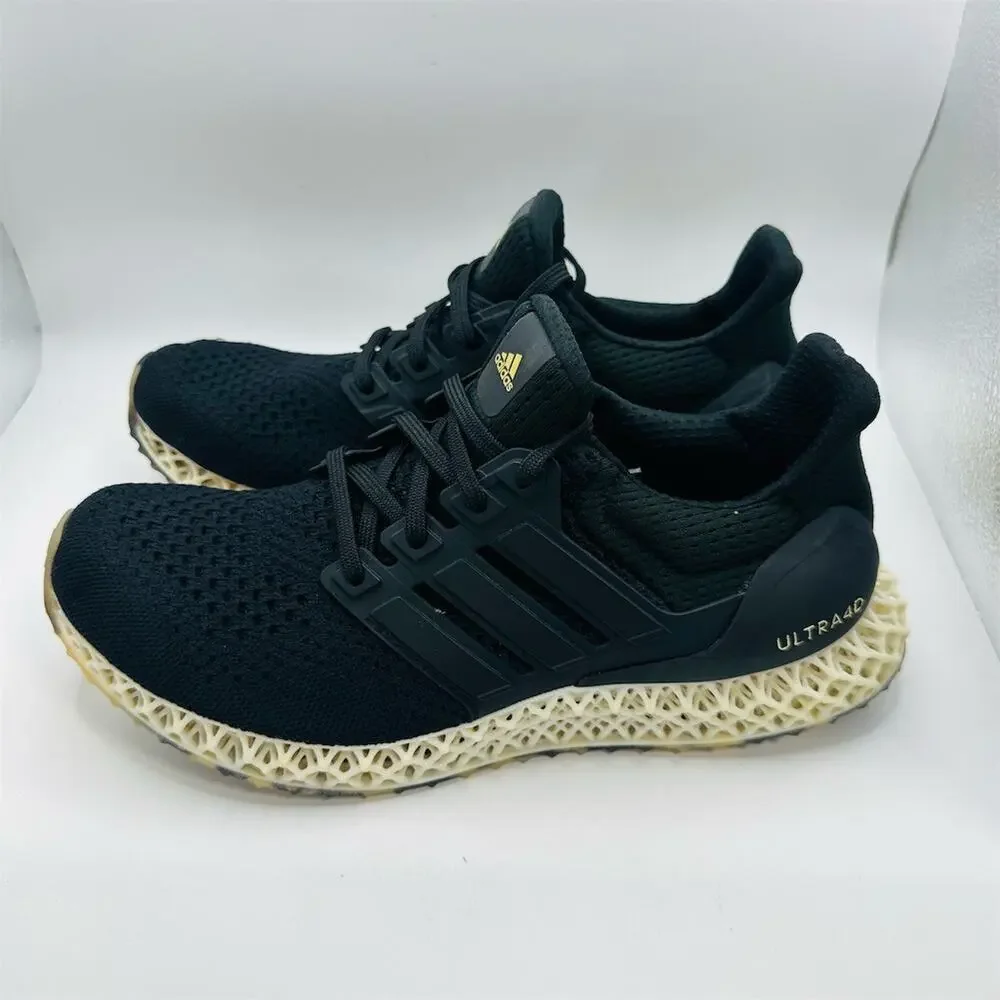 Adidas Ultra 4D Running Shoes Core Black Gold Metallic | Women’s Size 7.5 / 6.5Y